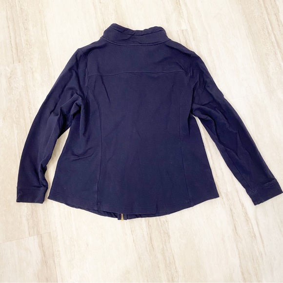 Charter Club Knit Jacket Navy Blue Zip Up - Picture 2 of 5